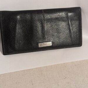 Salvatore Ferragamo Black Leather Continental Wallet